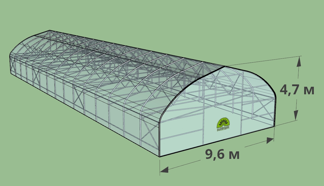 Теплица 8 метров из поликарбоната
